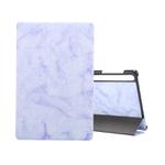 For Samsung Galaxy Tab S8+ / Tab S8 Plus /  Tab S7 FE / Tab S7+ / T970 Marble Texture Pattern Horizontal Flip Leather Case, with Three-folding Holder & Sleep / Wake-up Function(Purple)