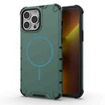 For iPhone 13 Pro Max Grating Solid Color MagSafe Magnetic Phone Case(Green)