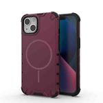 For iPhone 13 Grating Solid Color MagSafe Magnetic Phone Case(Red)
