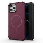 For iPhone 12 Pro Max Grating Solid Color MagSafe Magnetic Phone Case(Red)