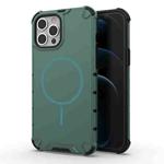 For iPhone 12 Pro Max Grating Solid Color MagSafe Magnetic Phone Case(Green)