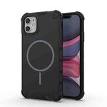 For iPhone 11 Grating Solid Color MagSafe Magnetic Phone Case(Black)