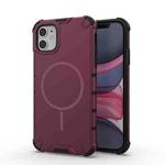 For iPhone 11 Grating Solid Color MagSafe Magnetic Phone Case(Red)