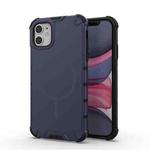 For iPhone 11 Grating Solid Color MagSafe Magnetic Phone Case(Dark Blue)