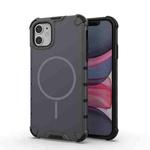 For iPhone 11 Grating Solid Color MagSafe Magnetic Phone Case(Dark Grey)