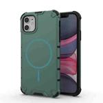For iPhone 11 Grating Solid Color MagSafe Magnetic Phone Case(Green)