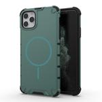 For iPhone 11 Pro Max Grating Solid Color MagSafe Magnetic Phone Case(Green)