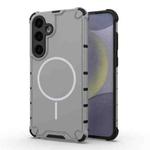For Samsung Galaxy S24+ 5G Grating Solid Color MagSafe Magnetic Phone Case(Light Grey)