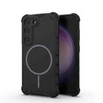For Samsung Galaxy S23+ 5G Grating Solid Color MagSafe Magnetic Phone Case(Black)