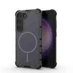 For Samsung Galaxy S23+ 5G Grating Solid Color MagSafe Magnetic Phone Case(Dark Grey)