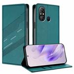 For itel A58 Lite Embossed Multi-functional Wallet Retro Leather Phone Case(Dark Green)