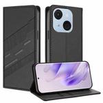 For itel A50C Embossed Multi-functional Wallet Retro Leather Phone Case(Black)