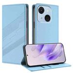 For itel A50C Embossed Multi-functional Wallet Retro Leather Phone Case(Light Blue)