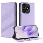 For itel A70 Embossed Multi-functional Wallet Retro Leather Phone Case(Light Purple)