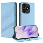 For itel A70 Embossed Multi-functional Wallet Retro Leather Phone Case(Light Blue)
