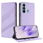 For itel P38 Pro Embossed Multi-functional Wallet Retro Leather Phone Case(Light Purple)