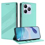 For itel A90 Embossed Multi-functional Wallet Retro Leather Phone Case(Mint Green)