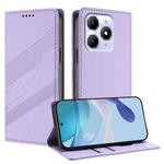 For itel A90 Embossed Multi-functional Wallet Retro Leather Phone Case(Light Purple)