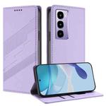 For itel City 100 Embossed Multi-functional Wallet Retro Leather Phone Case(Light Purple)