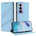 For itel City 100 Embossed Multi-functional Wallet Retro Leather Phone Case(Light Blue)
