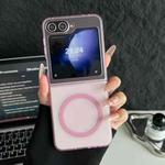 For Samsung Galaxy Z Flip5 5G Skin Feel PC MagSafe Magnetic Folding Phone Case(Pink)