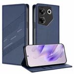 For Tecno Camon 20 Pro 5G Embossed Multi-functional Wallet Retro Leather Phone Case(Dark Blue)