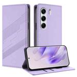 For Tecno Camon 40 Pro 5G Embossed Multi-functional Wallet Retro Leather Phone Case(Light Purple)