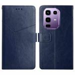 For itel Power 70 Y-shaped Pattern Flip Leather Phone Case(Blue)