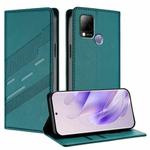 For Infinix Hot 10T Embossed Multi-functional Wallet Retro Leather Phone Case(Dark Green)