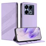 For Infinix Note 40 5G Embossed Multi-functional Wallet Retro Leather Phone Case(Light Purple)