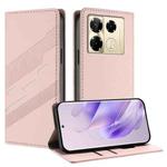 For Infinix Note 40 Pro Embossed Multi-functional Wallet Retro Leather Phone Case(Pink)