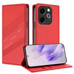 For Infinix Hot 40i Embossed Multi-functional Wallet Retro Leather Phone Case(Red)