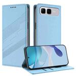 For Infinix Smart 10 Plus 4G Embossed Multi-functional Wallet Retro Leather Phone Case(Light Blue)