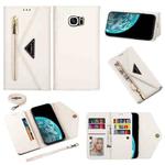 For Samsung Galaxy S7 Skin Feel Zipper Horizontal Flip Leather Case with Holder & Card Slots & Photo Frame & Lanyard & Long Rope(White)