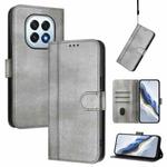 For OPPO F29 5G Global Line Splicing Buckle Retro Leather Phone Case(Grey)