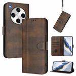 For OPPO Find X8 Pro 5G Line Splicing Buckle Retro Leather Phone Case(Brown)