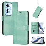 For OPPO Reno11 F 5G Global / F25 Pro 5G India Line Splicing Buckle Retro Leather Phone Case(Mint)