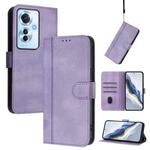 For OPPO Reno11 F 5G Global / F25 Pro 5G India Line Splicing Buckle Retro Leather Phone Case(Purple)