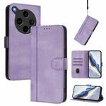 For OPPO Find X8 Ultra 5G Line Splicing Buckle Retro Leather Phone Case(Purple)