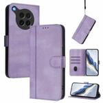 For OPPO Find X8s 5G Line Splicing Buckle Retro Leather Phone Case(Purple)