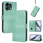 For OPPO K13 Turbo / K13 Turbo Pro Line Splicing Buckle Retro Leather Phone Case(Mint)