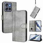 For Motorola Edge 5G 2025 Line Splicing Buckle Retro Leather Phone Case(Grey)