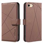 For iPhone 6 / 7 / 8 / SE Geometric Pattern RFID Leather Phone Case(Brown)