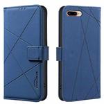 For iPhone 6 Plus / 7 Plus / 8 Plus Geometric Pattern RFID Leather Phone Case(Blue)
