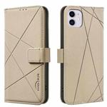 For iPhone 12 / 12 Pro Geometric Pattern RFID Leather Phone Case(Beige)