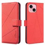 For iPhone 13 / 14 Geometric Pattern RFID Leather Phone Case(Red)