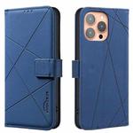 For iPhone 14 Pro Geometric Pattern RFID Leather Phone Case(Blue)