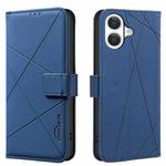 For iPhone 17 Geometric Pattern RFID Leather Phone Case(Blue)