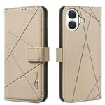 For iPhone 17 Geometric Pattern RFID Leather Phone Case(Beige)