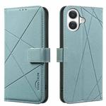 For iPhone 17 Geometric Pattern RFID Leather Phone Case(Green)